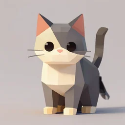low polygon cat