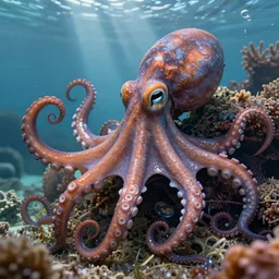 angelic!!!!!!!!!! octopus, realistic, intricate