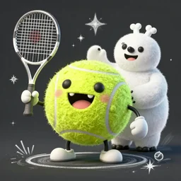 a tennis ball monster ,tennis ball,abominable snow man ,chalk digital art, fantasy, magic, trending on artstation, ultra detailed, professional illustration by Basil Gogos