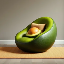 an armchair in the shape of an avocado