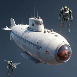 a bulbous space-station inspired by a nuclear reactor submarine and maschinen krieger, ilm, beeple, star citizen halo, mass effect, starship troopers, elysium