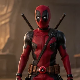 emma watson as lady deadpool, cinematic lighting, movie still