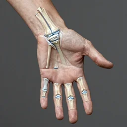 structure the structure of the human hand, very detailed, 8k