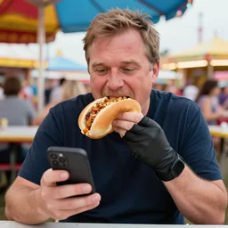 peter dutton has revealed he was bombarded with text messages after he was pictured awkwardly eating a dagwood dog at a carnival