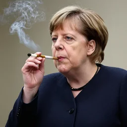 angela merkel smoking a Blunt