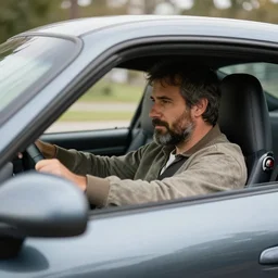 a homeless man driving a porsche