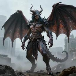 creature who is half human and half demon 8k hyperrealism Unreal Engine