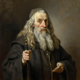 realistic painting of an old wizard, beautiful painting, oil on canvas, by Gustave Courbet, award winning masterpiece