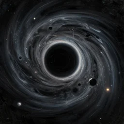 black hole, interstellar, inception, gravity, cinematic shot, oil painting by jama jurabaev, extremely detailed, brush hard, artstation, for aaa game, high quality, brush stroke