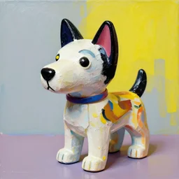 a toy dog designed by picasso warhol / pop art must be used for good results painting