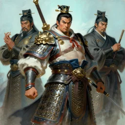 attractive beefy male with armor, ancient china, three kingdoms, character design, dynamic lighting, cool and bright tint, painting by gaston bussiere, craig mullins, j. c. leyendecker, tom of finland