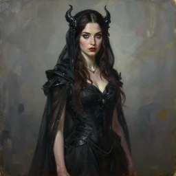 a painting of katherine mcnamara as a sorceress by artgerm, beautiful, dark fantasy, highly detailed, sharp focus, studio lighting, oil on canvas, deviantart, artstation