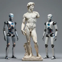 The Discobolus of Myron as an I Robot by mario feng, ray tracing, master shot, octane render, 8k, ultra hd, perfect light