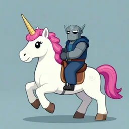 doomguy riding a unicorn, game art, trending on artstation