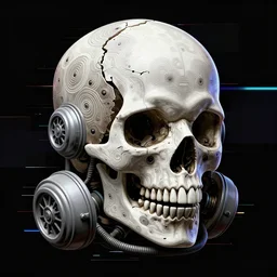 portrait of a space pirate skull. intricate abstract. cyberpunk, vhs glitch. full face broken helmet. intricate artwork. nightmare fuel. terrifying. empty oxygen tank. by Tooth Wu, wlop, beeple, dan mumford. octane render, trending on artstation, greg rutkowski very coherent symmetrical artwork. cinematic, hyper realism, high detail, octane render, 8k, iridescent accents, black and white