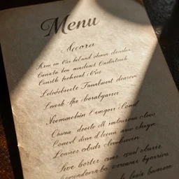 vintage menu, handwritten, Western calligraphy