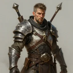 a detailed portrait of a post - apocaliptyc warrior, by justin gerard and greg rutkowski, digital art, realistic painting, dnd, character design, trending on artstation