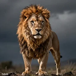 “hybrid of a lion and a pitbull, animal photography”