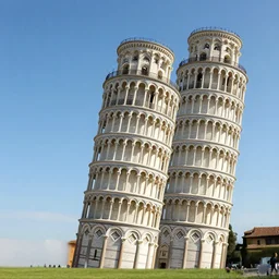 Leaning tower of Pisa flying through space