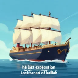 a cposter for a film animation called the last expedition, ( about an big ship expedition to the lost continent of kallah ), lit by candles, delicate features finely detailed perfect art, gapmoe yandere grimdark, trending on pixiv fanbox, painted by greg rutkowski makoto shinkai takashi takeuchi studio ghibli