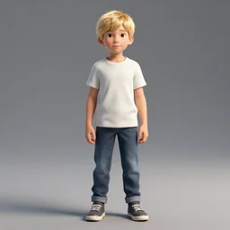 full body unreal engine 5 render of a blonde boy