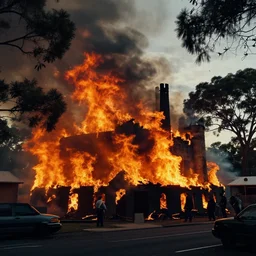 Castle Hill Townsville on fire, apocalypse end of the world, cinematic
