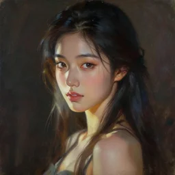 evelynn portrait, japanese paint