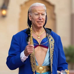 Joe biden dressed as Yasmine from Aladdin