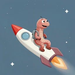 earth worm jim riding his rocket in space