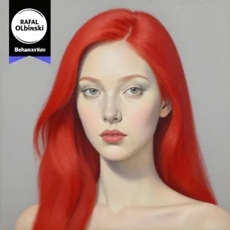a painting of a woman with red hair, an ultrafine detailed painting by rafal olbinski, behance contest winner, pop surrealism, detailed painting, very detailed, minimalist, skeuomorphic, airbrush art