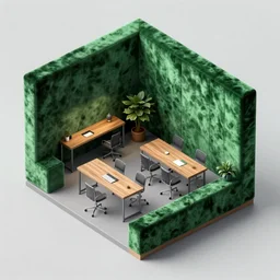 huge gargantuan angular dimension of infinite indoor 7 0 s green velvet and wood with metal furniture office scenario. surrealism, mallsoft, vaporwave, trending on artstation, shot from above, axonometric camera perspectic, epic scale by escher