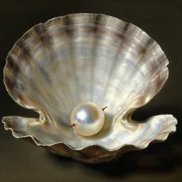 insanely fine detail, still life classical academical oil paintintg, a fragment with a close - up shell and pearl. flemish baroque, dutch, netherlands.