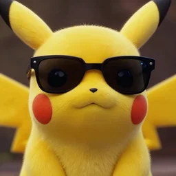 pikachu as the terminator face film still from the terminator ( 1 9 8 4 ) wearing sunglasses