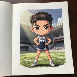 asset sheet, material study, ( chibi caricature ) cheerleader by mark ryden
