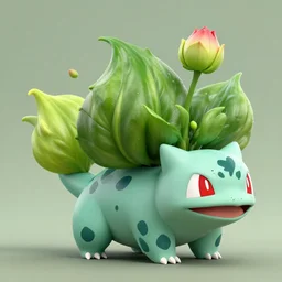 real life bulbasaur, realistic, animal photography, photoshop image manipulation, unstylized, animal photography, dinosaur, plant hybrid, flower bud