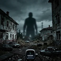 1 9 9 0 s security cam found footage of an abandoned soviet town with a male humanoid shadow monster, liminal space, backrooms, scp, film grain, rundown, eerie, dark lighting, 3 5 mm, realistic, photograph