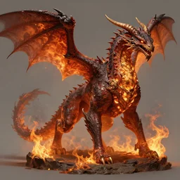 fire geo - wyrm, fantasy beast, top fantasy artist style, very detailed concept art,