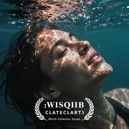 a distorted closeup image of somebody drowning