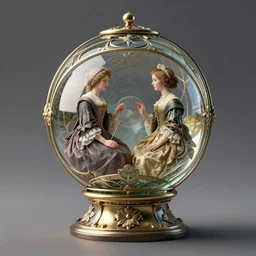 the glass orb of time, art nouveau, by cornelis de heem and ( ( ( rachel ruysch ) ) ) and ( ( ( lisa frank ) ) ), 8 k, octane render, 3 d render