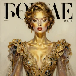 girl portrait painting by WLOP, gold skin, expensive dress, highly detailed, harper's bazaar, vogue, magazine, concept art, ornate, luxury, elite, elegant, trending on artstation ,
