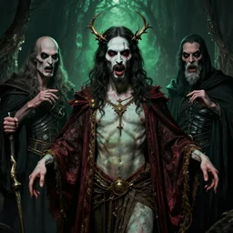 a wicked version of jesus christ as depicted in the satanic bible, sinful and crazed by gerald brom and zadislaw beksinksi and giger