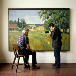 film making set painting by norman rockwell