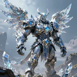crystalline warlord, fantastic, badass, burly, cool 😎, crystal wings, high fantasy, extremely detailed, sharp focus, smooth, digital illustration, by rossdraws, frank franzzeta, artgerm