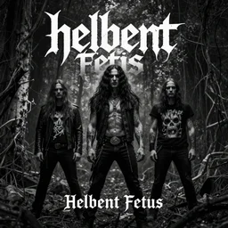 an album cover for a metal band named helbent fetus