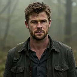 portrait of chris hemsworth in style of telltale games the walking dead