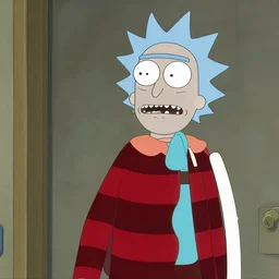 a still from rick and morty of freddy krueger in the style of rick and morty by justin roiland