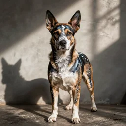 dog with corpse paint, animal photography