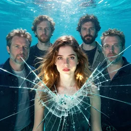 portrait of alexandria daddario, by petros afshar, sabbas apterus, brian sum, ross tran, shattered glass, bubbly underwater scenery, radiant light