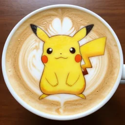 latte art of pikachu