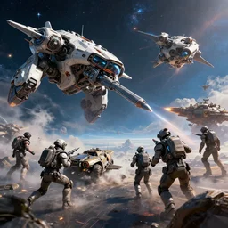 futuristic space battle hyperdetailed, artstation, cgsociety, 8 k